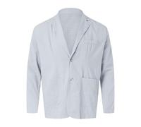 Veste moderne en lin pour homme - Couleur unie - Veste de loisirs avec poches et 2 boutons - Veste légère à revers classique - Veste de costume d'affaires - Veste d'affaires - Costume pour homme, gris