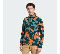 ADIDAS TERREX Veste en polaire fonctionnelle 'Multi Printed Full-Zip Fleece' bleu ciel / noisette / pétrole / orange foncé, Taille S