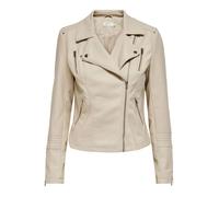 Veste motard en cuir Only Onlgemma Noos - argenté - femme 36