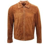 Veste Motif Homme Foncé Bronzer 100% Cuir De Daim Chèvre XL