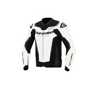 Alpinestars GP Force V2 Blouson de moto en cuir, Blanc/Noir, Taille 56