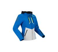Bering Rotor, veste textile imperméable pour femmes T1 Bleu/Gris Clair/Jaune Néon Bleu/Gris Clair/Jaune Néon