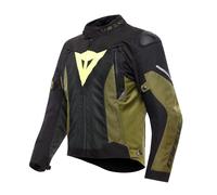 Dainese Super Sprint D-Dry S26, veste textile imperméable 62 Noir/Vert Foncé/Jaune Néon Noir/Vert Foncé/Jaune Néon