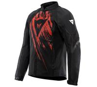 Dainese - Air Graphics Tex Jacket, Veste de Moto Été, Ventilée et Légère, avec Protections Douces sur les Epaules et les Coudes, Homme, Noir/Rouge Tarmac, 48