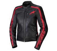 VESTE MOTO en cuir Alpinestars Stella Dyno - noir/rouge haut