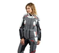 Ixon Midgard Veste textile imperméable à l’eau pour dames de moto, noir-gris-rouge, taille 3XL pour femmes