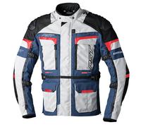 RST Pro Series Adventure-X Veste textile de moto de dames, blanc-rouge-bleu, taille L pour femmes