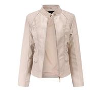 Veste Moto Femme, Vestes En Cuir Femme Blouson Surdimensionnée En Cuir Synthétique Végétalien - Tendance Blouson Bomber Léger Manches Longues Style Décontracté Blouson En Similicuir Automne Et L'hiver