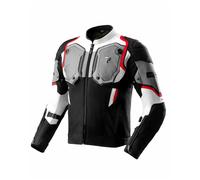Rebelhorn Borg 2 Veste textile moto imperméable, Noir/Gris/Rouge, Taille 6XL