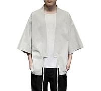 Veste Moto Homme - Veste Kimono Solide à épaules dénudées pour Hommes Cardigan Homme Chic Court