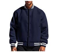 Veste Moto Homme Vestes demi-saison Automne Ete Blousons d'aviateur motard Manteaus en softshell jean grande taille zippée Transition militaire cargo avec col montant style universitaire