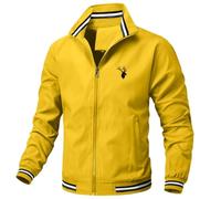 Veste Moto Homme Vestes demi-saison de Printemps Blousons travail d'extérieur Manteaus en matelassée cuir col montant poches décontractée tendance avec style universitaire