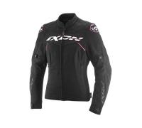 Ixon Meteor 31 Veste textile moto pour femmes imperméable, noir-blanc-rose, taille S