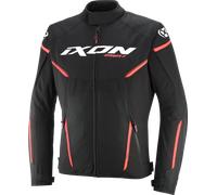 Ixon Striker 2 Veste textile de moto imperméable, noir-blanc-rouge, taille L pour homme