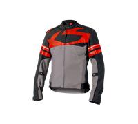IXS Rapid-STX 2.2 Veste textile moto imperméable, Gris foncé/Noir/Rouge, Taille 3XL