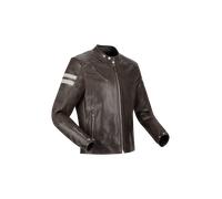 Segura Romeo Blouson de moto en cuir, blanc-brun, taille L pour homme