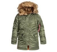 Parka - ALPHA INDUSTRIES - Snorkel Original - Kaki - 100% Nylon - Coupe Slim L