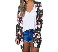 Veste Noel Femme Gilet Long Hiver Chaud Duo Pull de Assorti Sapin Polaire Chaude Pull de Noel Rigolo Famille Paillettes Rennes Ridicule Ans Cardigan Femme Chic Et Elegant Noir 5XL