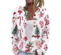 Veste Noel Tenue Femme Pull Noël Famille Assorti Fete Pull de Gilet Noel Polaire Gros Rennes Col V Hiver Noël Duo Cardigan Femme Chic Et Elegant Long Grande Taille Rose Clair M