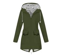 Veste Noire Femme Anti-Pluie Impermeables Mi Saison Habit Survêtements Poncho Impermeable Veste Raincoat Haut D'Hiver Cape Ciré Petit Bateau Mode Femme Vert Armée XXL
