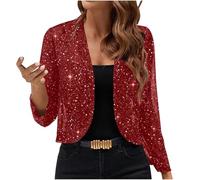 Veste Paillettes Femme Vestes Sequins Bomber À Paillettes Blouson Cardigan Paillette Sparkly Veste Courte Paillette Cardigan Femme Léger Et Elégant De Cocktail Soirée Tenues Sequin Party Club Noel