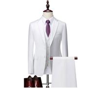 (Veste+Pantalon+Gilet+Chemises) Costume Homme - Mariage Business - Fit Grande VêTements Masculin - XH537P - Blanc XXL