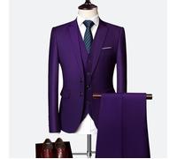 (Veste+Pantalon+Gilet+Chemises) Costume Homme - Mariage Business - Fit Grande VêTements Masculin - XH542P12 - Violet M