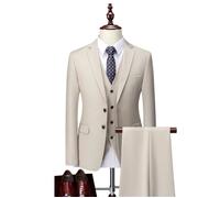 (Veste+Pantalon+Gilet+Chemises) Costume Homme - Mariage Business - Fit Grande VêTements Masculin - XH542P9 - Beige XL
