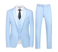 (Veste+Pantalon+Gilet+Chemises) Costume Homme - Mariage Business - Fit Grande VêTements Masculin - XHM358P10 - Bleu clair L