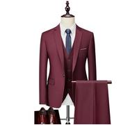 (Veste+Pantalon+Gilet+Chemises) Costume Homme - Mariage Business - Fit Grande VêTements Masculin - XHM406P4 - Bordeaux XXXL