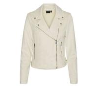 Veste perfecto écrue en suédine avec une coupe droite et un col cranté L