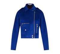 Veste perfecto FEMME MORGAN avec manches longues et col à revers bleu électrique suédine 40