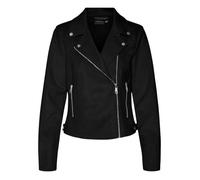 Veste perfecto noire en suédine avec une coupe droite et un col cranté M