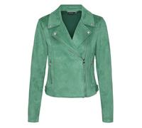 Veste perfecto verte unie à coupe ajustée avec un col motard et manches longues XS