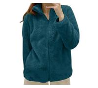 veste pilou pilou femme sans capuche basic manteau hiver chaud polaire avec fermeture Éclair manteaux femme d'hiver grande taille avec poches haut thermique manche longue col montant ideal (GN2, M)