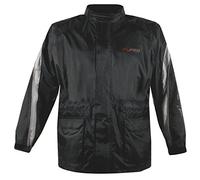 Veste Pluie Nylon 100% Etanche Capuche Reflechissant Moto Motard argent XL