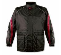 Veste Pluie Nylon 100% Etanche Capuche Reflechissant Moto Motard Sport Rouge M