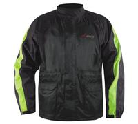 Veste Pluie Nylon 100% Etanche Capuche Reflechissant Moto Motard Sport Scooter