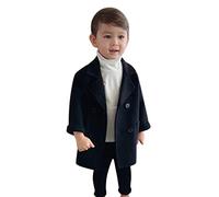 Veste poitrine bébé à double boutonnage - Manteau élégant col en laine manteau plaid manteau petit enfant trench manteau et veste garçons vestes 140, Noir , 18-24 mois