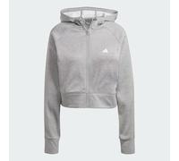 Veste polaire à capuche entièrement zippée AEROREADY Game and Go Medium Grey Heather / White XS