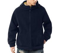 Veste Polaire à Capuche Épaisse Sherpa pour Homme Automne Hiver Grande Taille Décontractée Fermeture Éclair Veste Douce Et Chaude Vêtements D'extérieur Sweat à Capuche Transitionnel