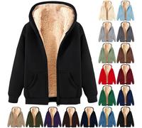 Veste polaire à capuche pour femme - Avec fermeture éclair - Pull en polaire épais et chaud - Veste d'hiver - Couleur unie - Coupe droite - Veste de loisirs tendance, gris, XL