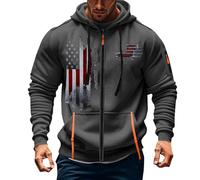 Veste polaire à motifs pour homme - Veste de survêtement rétro décontractée - Couleur unie - Fermeture éclair intégrale - Manches longues - Sweat à capuche confortable et doux - Coupe ample - Tendance