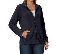 Veste polaire chaude et confortable pour femme - Fermeture éclair intégrale - Col montant - Veste de transition décontractée - Sportive - Poches latérales - Couleur unie - Veste de sport pour la