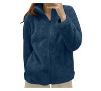 Veste Polaire de Couleur Unie pour Femme avec col zippé et vêtements d'extérieur Confortables Écharpe Tube Polaire Robe De Chambre Polaire Chaude