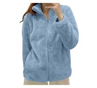 Veste Polaire de Couleur Unie pour Femme avec col zippé et vêtements d'extérieur Confortables Écharpe Tube Polaire Robe De Chambre Polaire Chaude