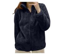 Veste Polaire de Couleur Unie pour Femme avec col zippé et vêtements d'extérieur Confortables Écharpe Tube Polaire Robe De Chambre Polaire Chaude