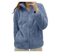 Veste Polaire de Couleur Unie pour Femme avec col zippé et vêtements d'extérieur Confortables Écharpe Tube Polaire Robe De Chambre Polaire Chaude