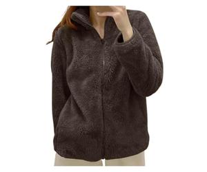 Veste Polaire de Couleur Unie pour Femme avec col zippé et vêtements d'extérieur Confortables Pyjama Combinaison Polaire Chaud Legging Polaire Chaud