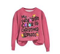 Veste polaire de Noël confortable pour femme - Sweat à capuche moelleux pour femme - My Favorite Color Is Christmas Lights - Sweat imprimé - Tenue de Noël festive - Sweat-shirt en peluche pour cadeaux